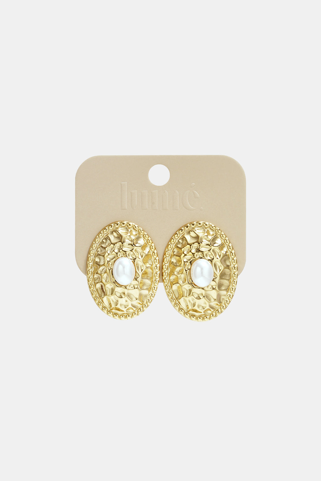 Hammered Drops oorbellen met hamerpatroon goud – NOLAH