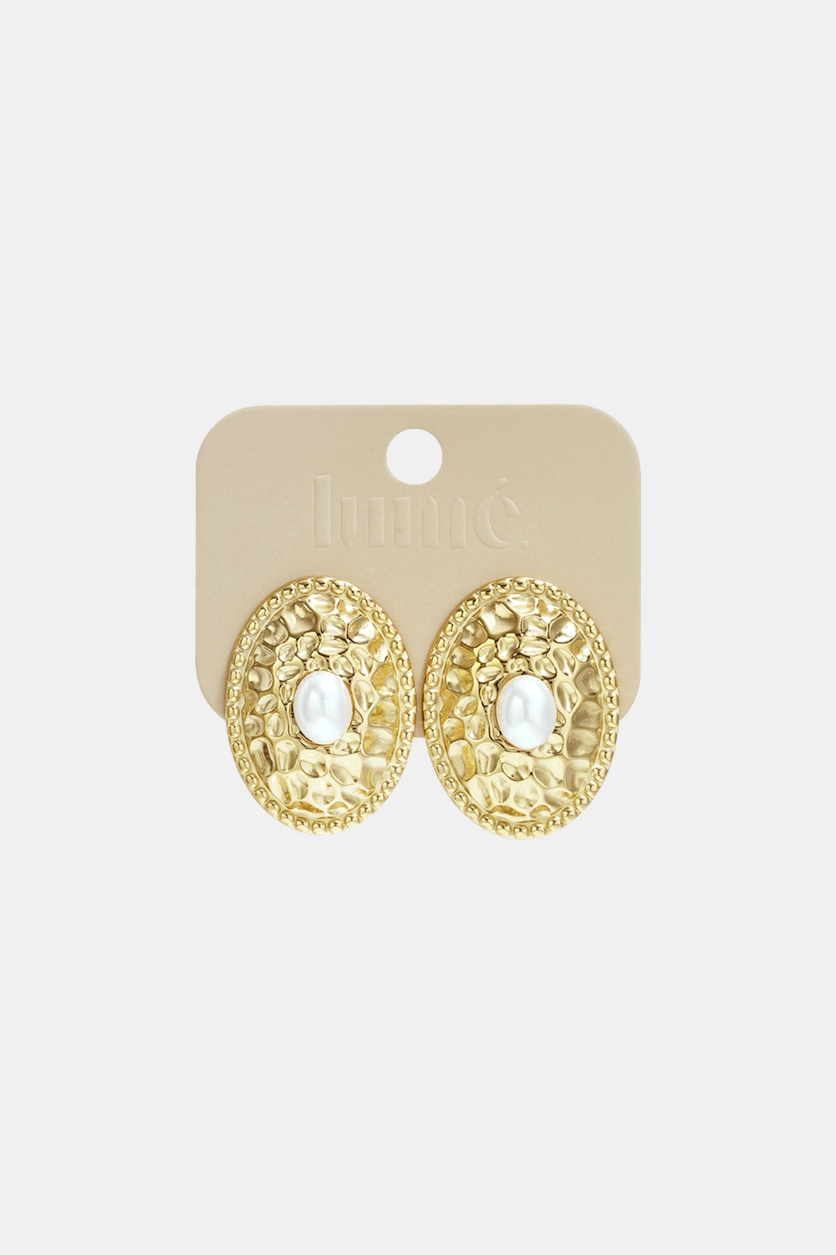 Hammered Drops oorbellen met hamerpatroon goud – NOLAH