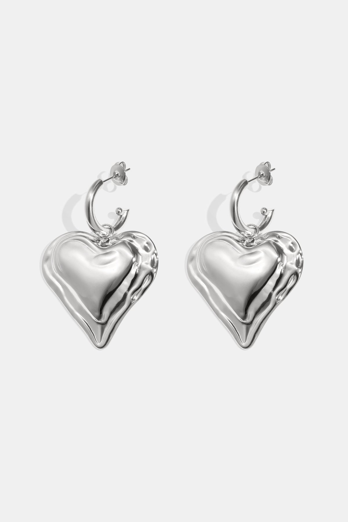 Big Heart Drops oorbellen groot hangend hart kleur – NOLAH