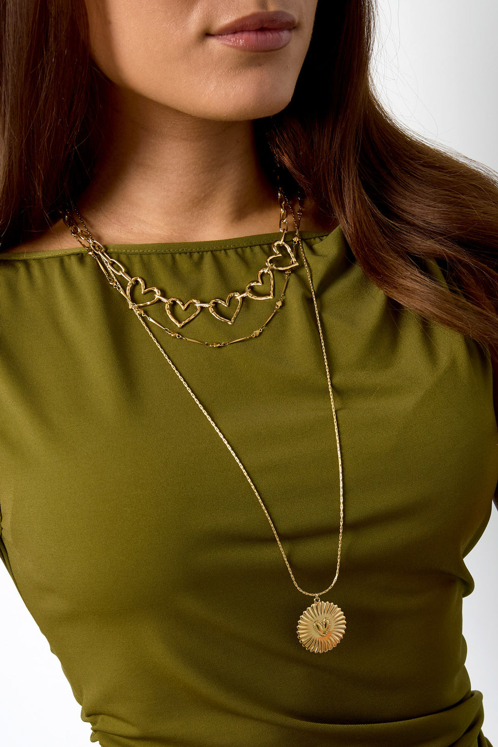 Big Charm lange ketting met grote hart hanger – NOLAH