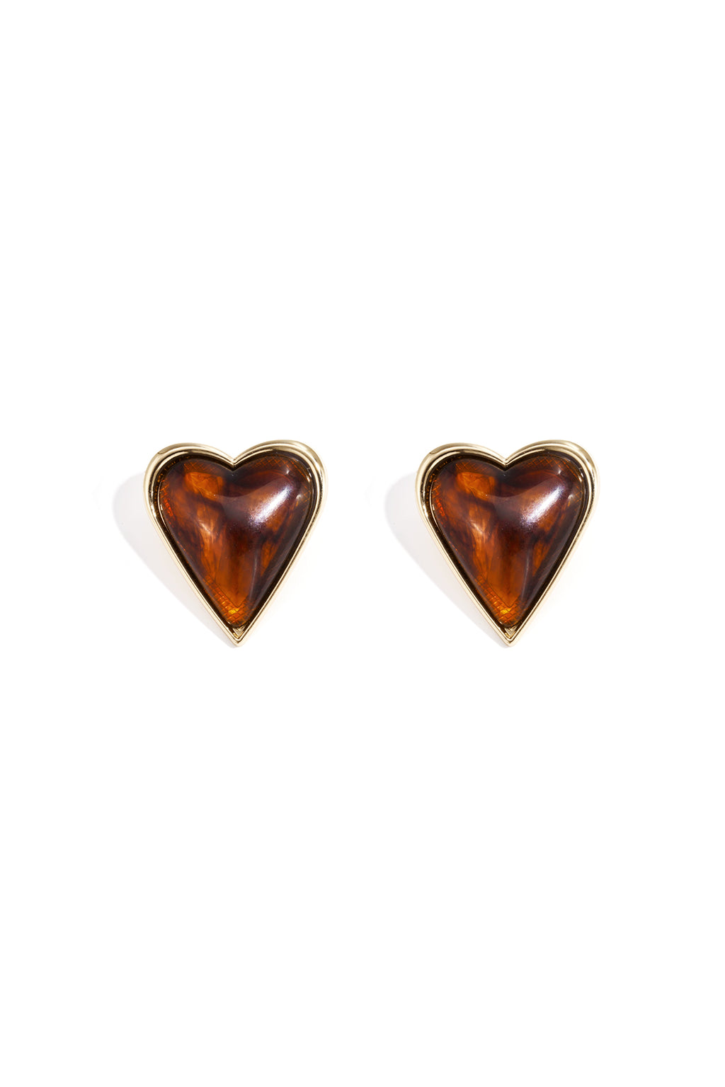 Tiny Hearts hart oorbellen retro bruin – NOLAH