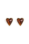 Tiny Hearts hart oorbellen retro bruin – NOLAH