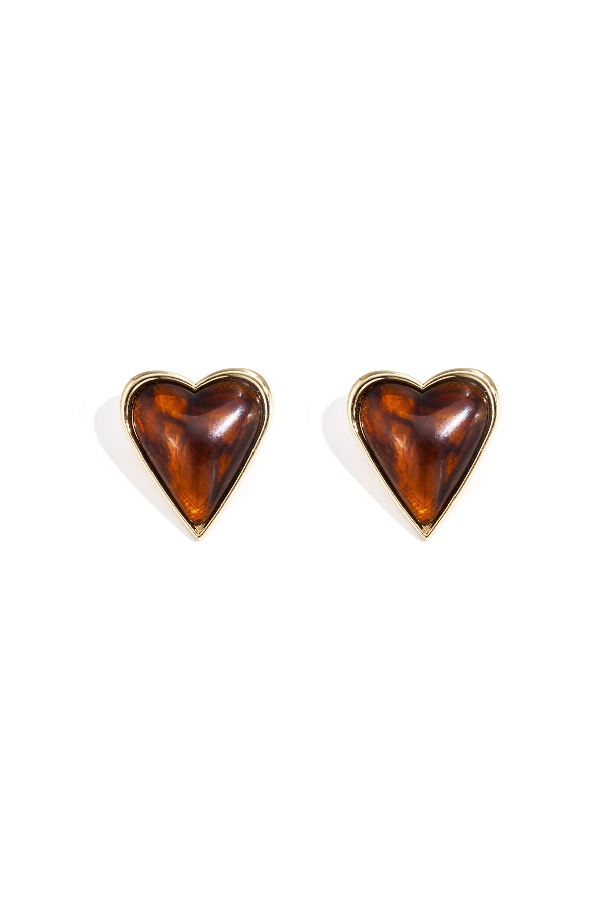 Tiny Hearts hart oorbellen retro bruin – NOLAH