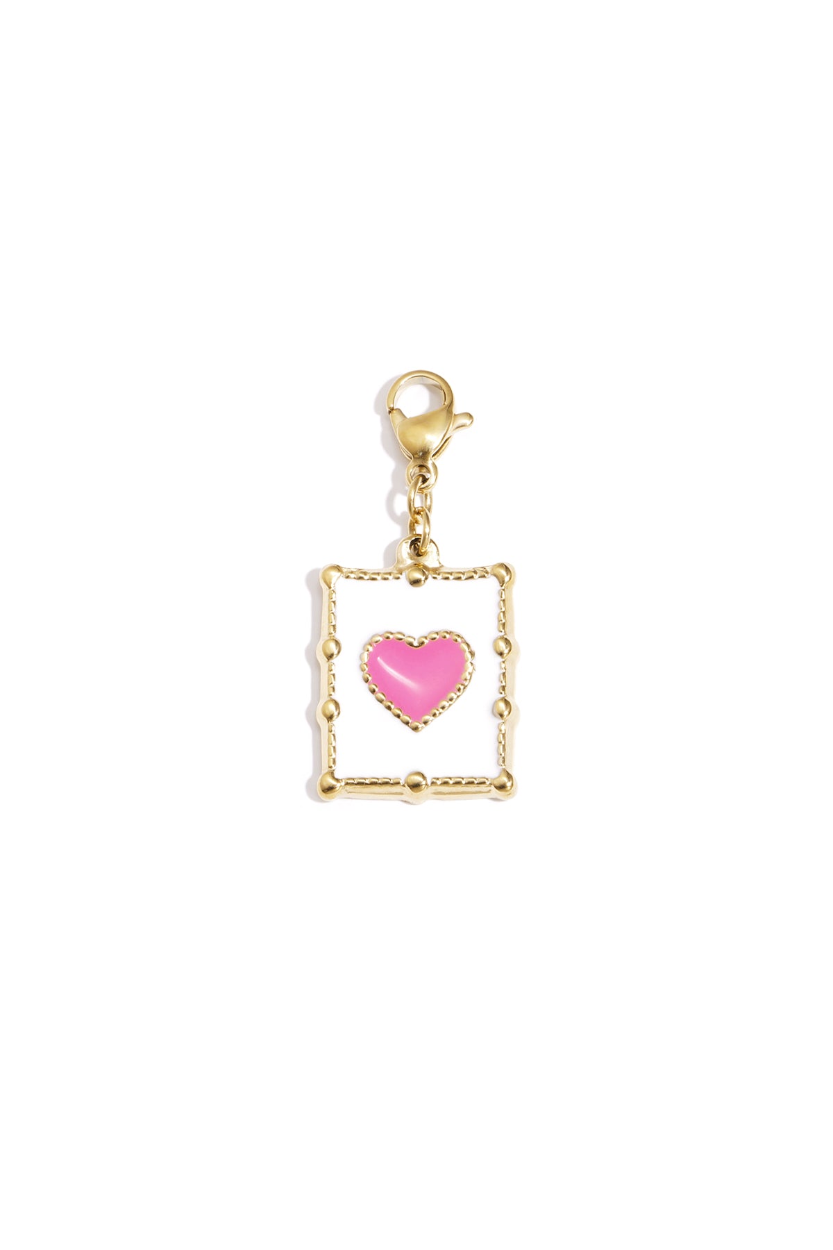 Heart Charm hart bedel emaille roze goud – NOLAH