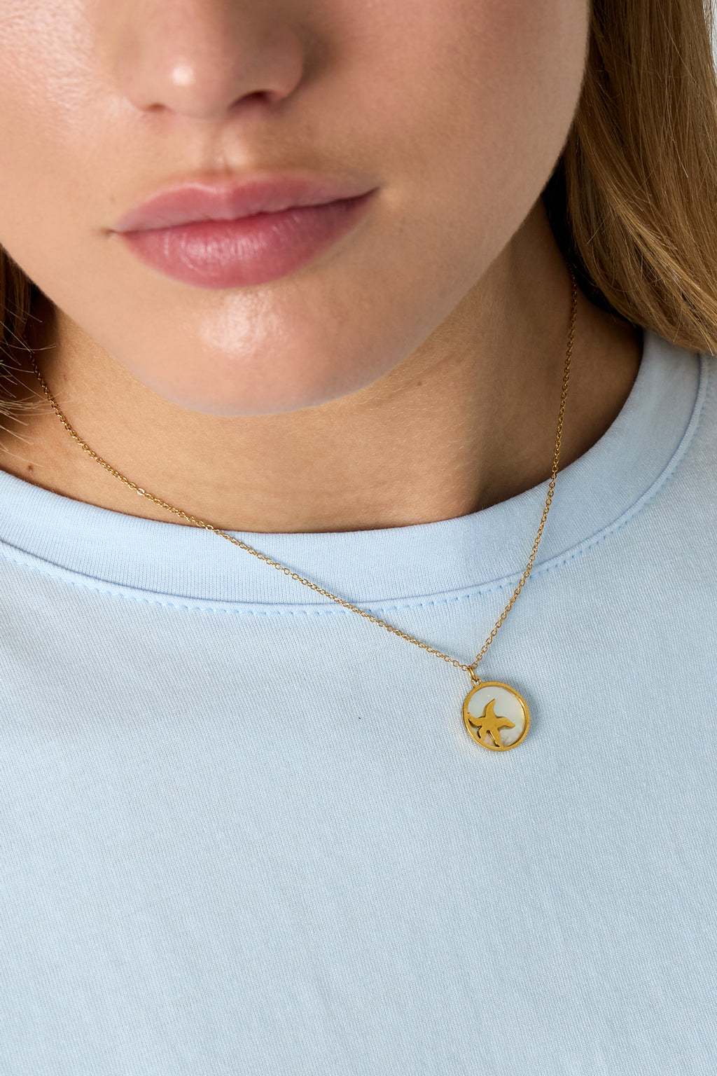 Sea Star ketting met zeester in cirkel kleur – NOLAH