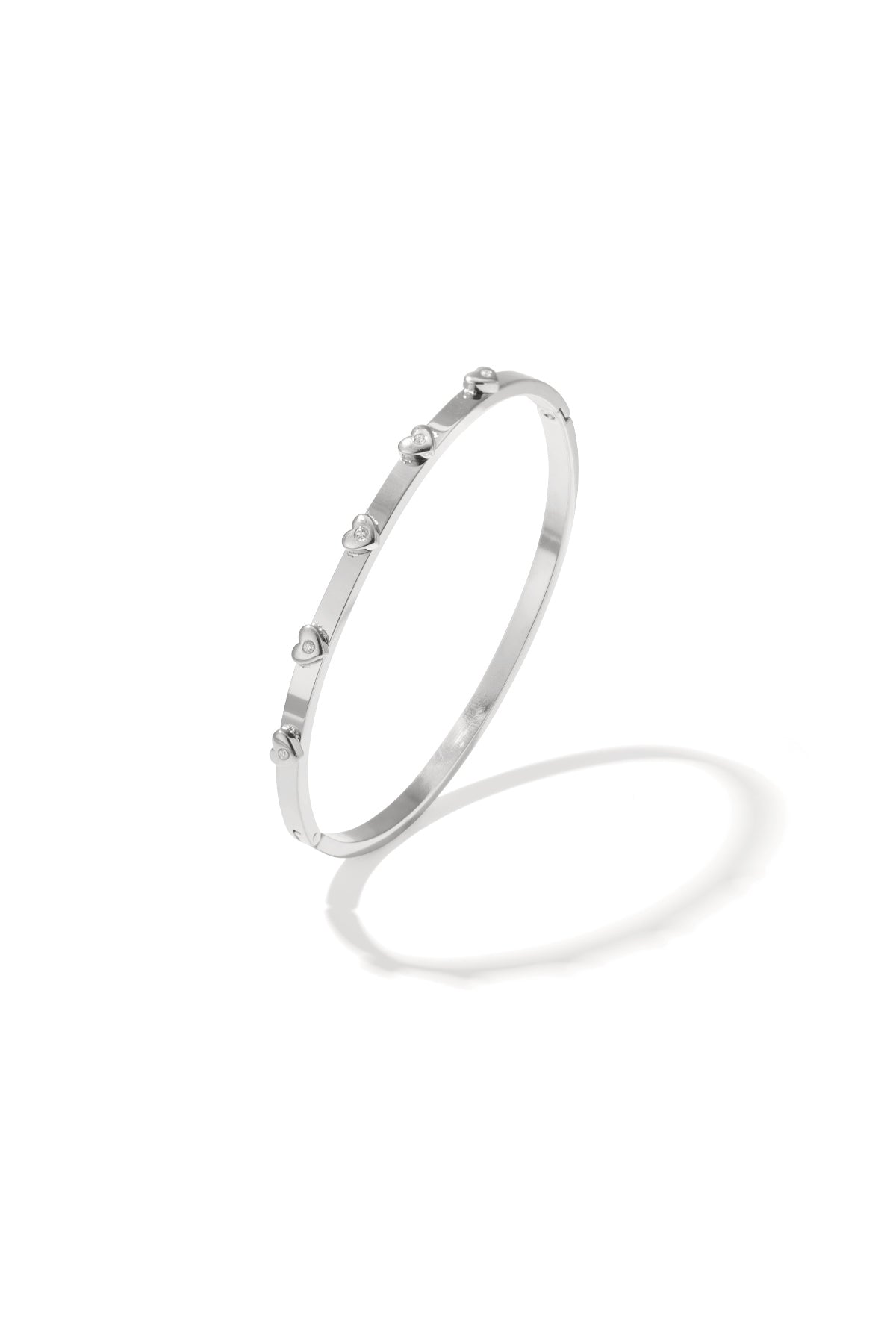 Heart Bangle armband met hart en strass kleur – NOLAH