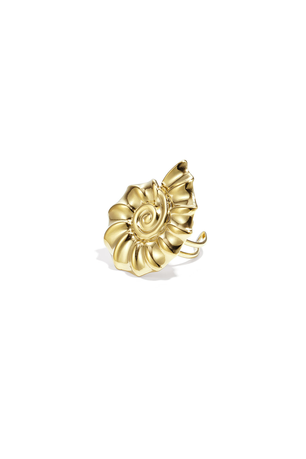 Conch Ring spiraalschelp statement ring Goudkleur – NOLAH