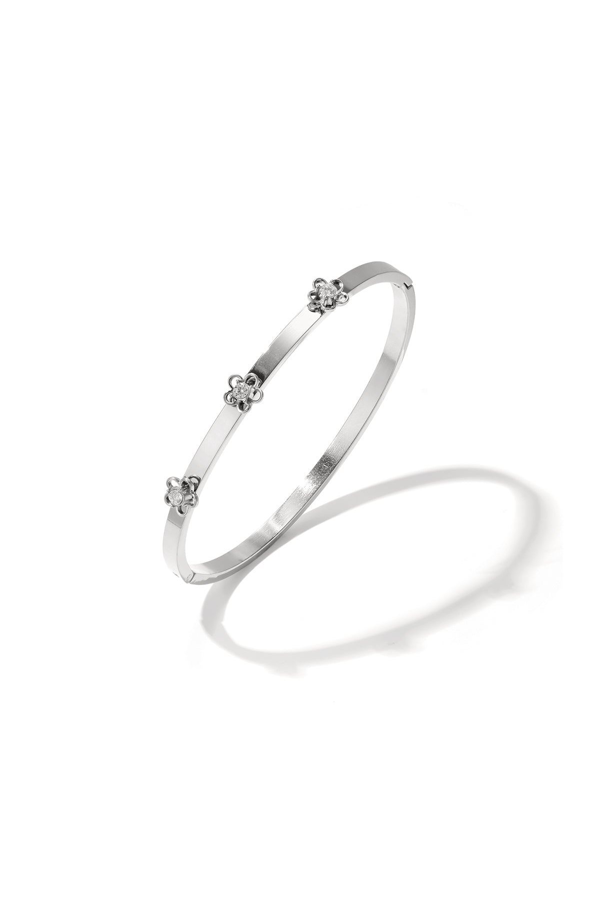 Bloom Bangle armband met bloem en strass kleur – NOLAH