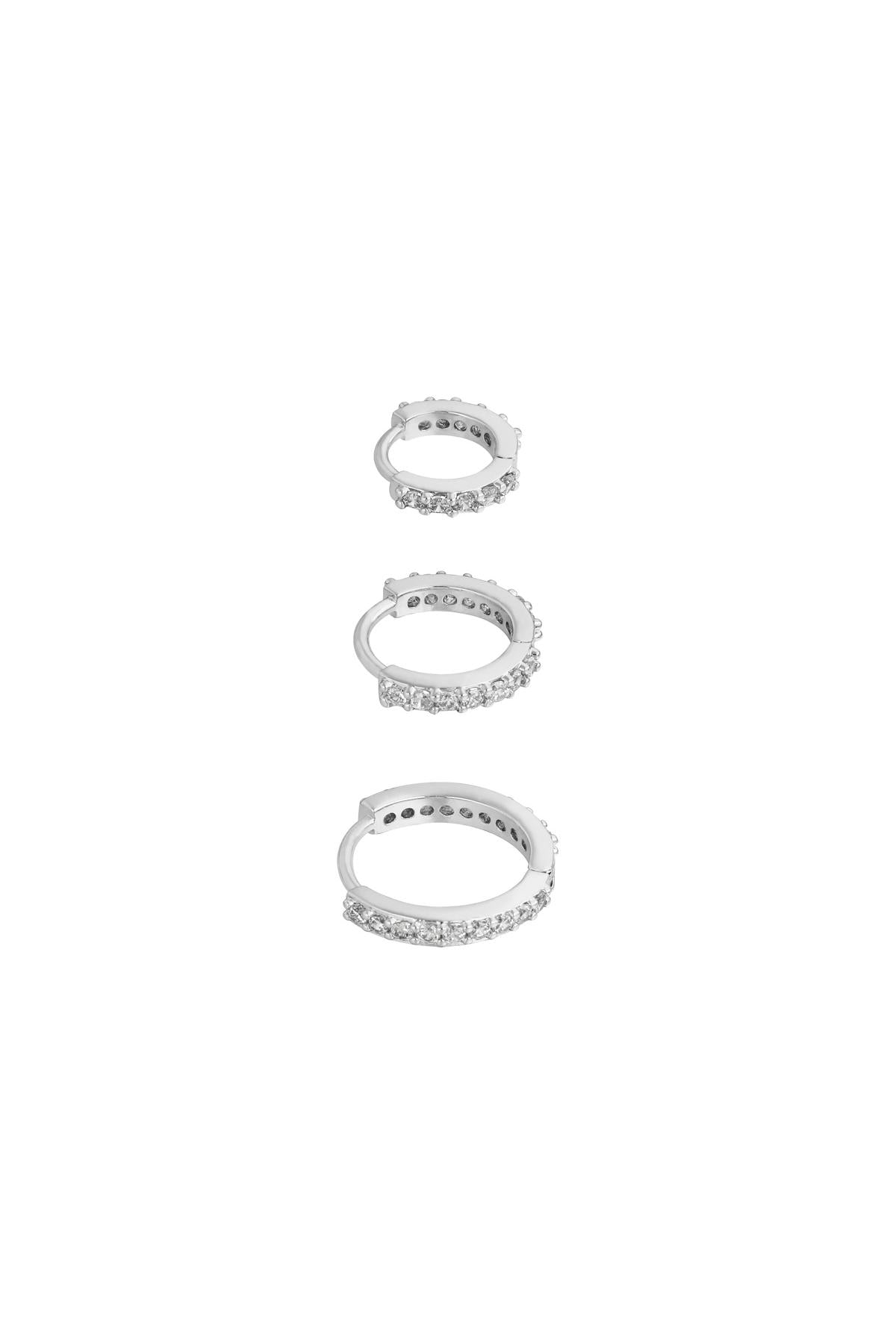 Copper Circles creolen set koper zirkonia Rood – NOLAH