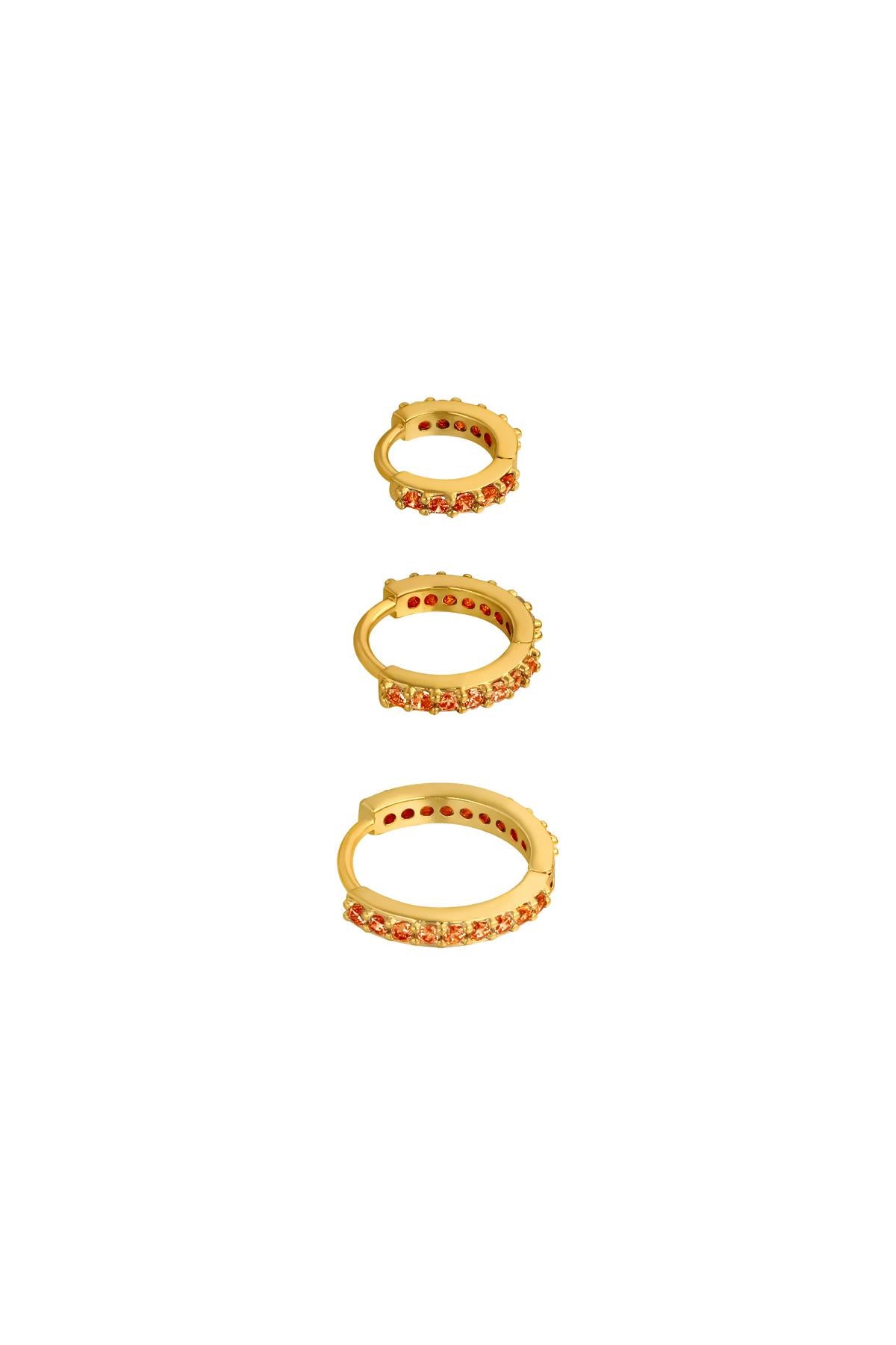 Copper Circles creolen set koper zirkonia kleur – NOLAH