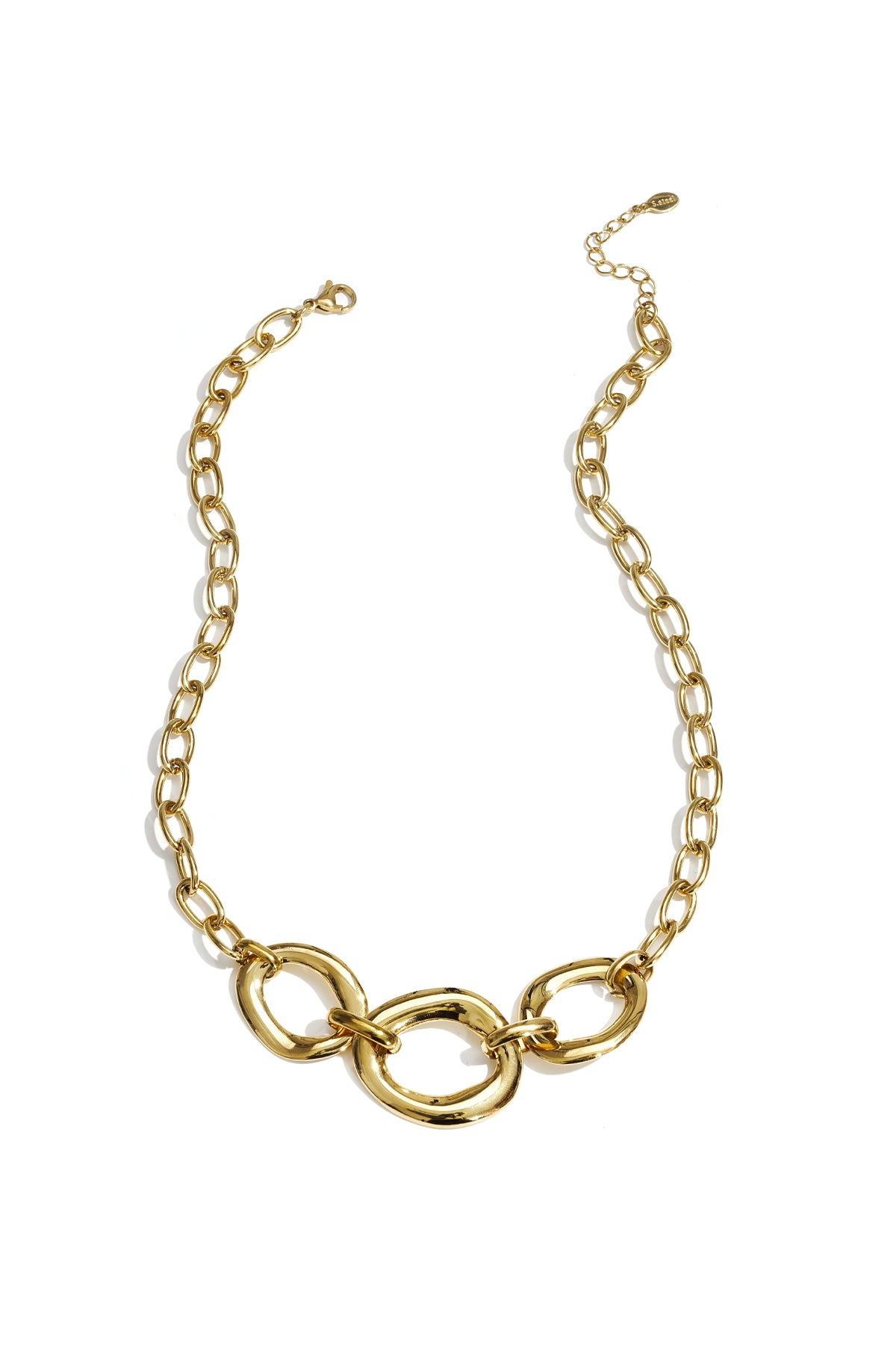 Globe Chain ketting met ronde statement stukken Goudkleur – NOLAH