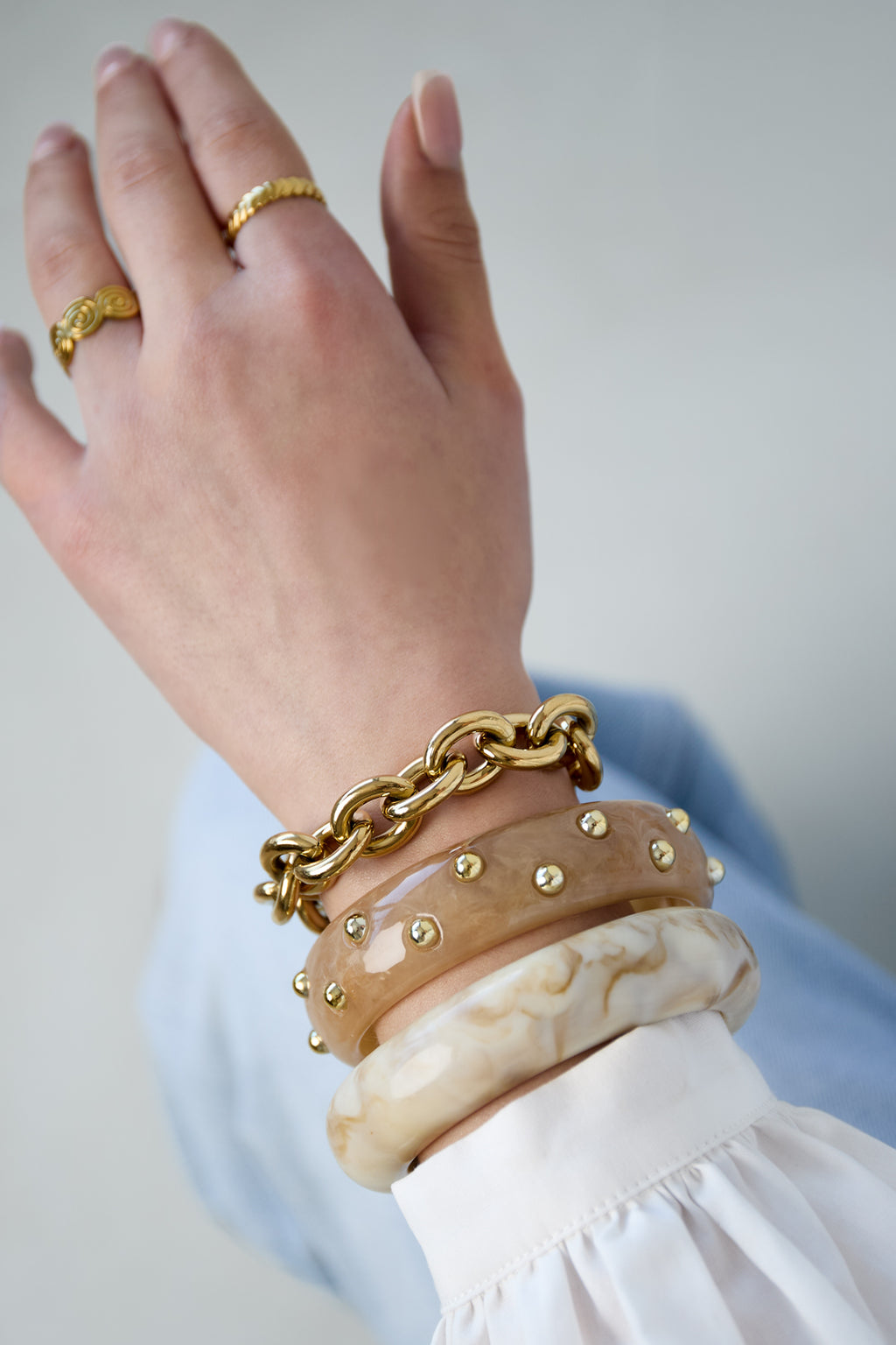 Chunky Link schakelarmband zilveren kleur – NOLAH