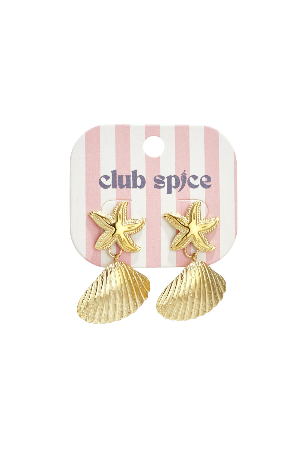 Beach Drops oorbellen zeester en schelp goud – NOLAH
