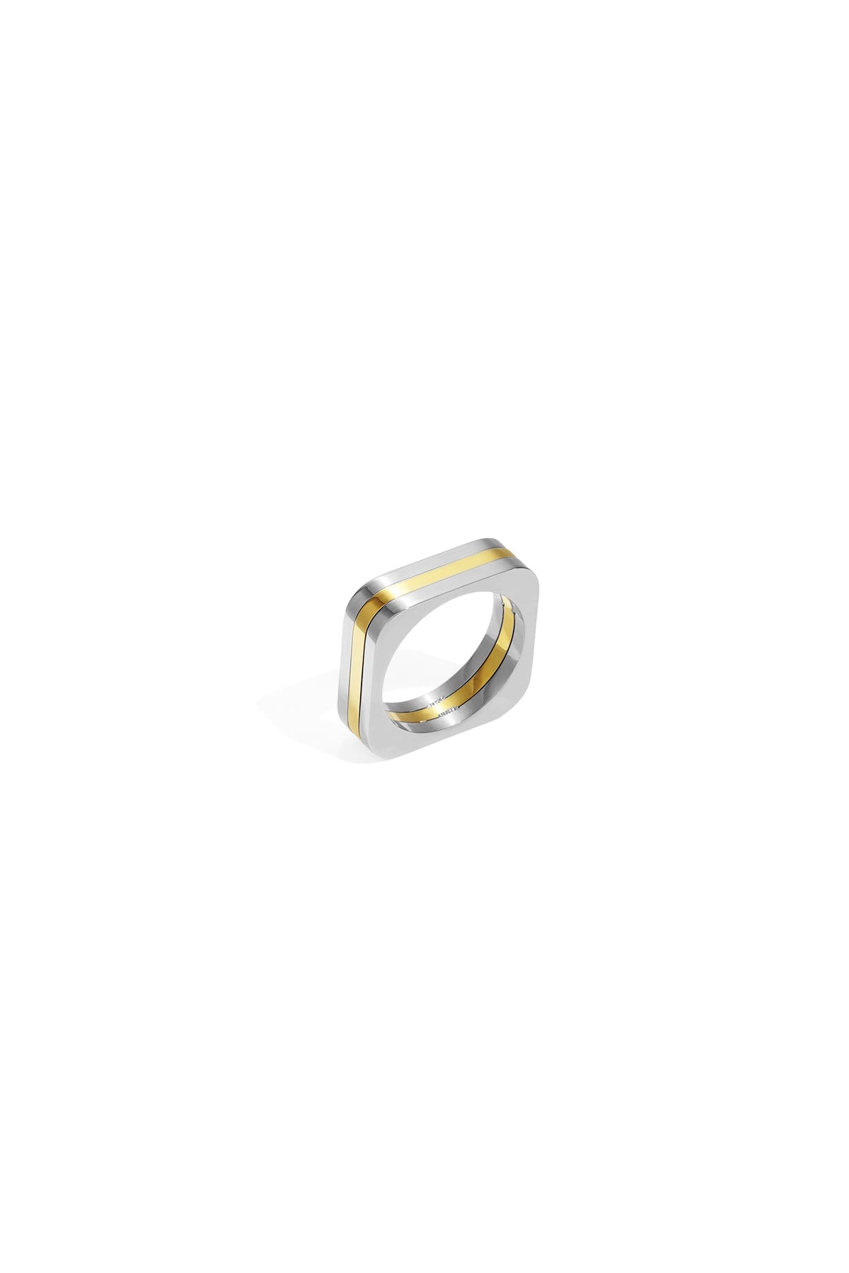 Block Party rechthoekige ring Goudkleur maat 18 – NOLAH
