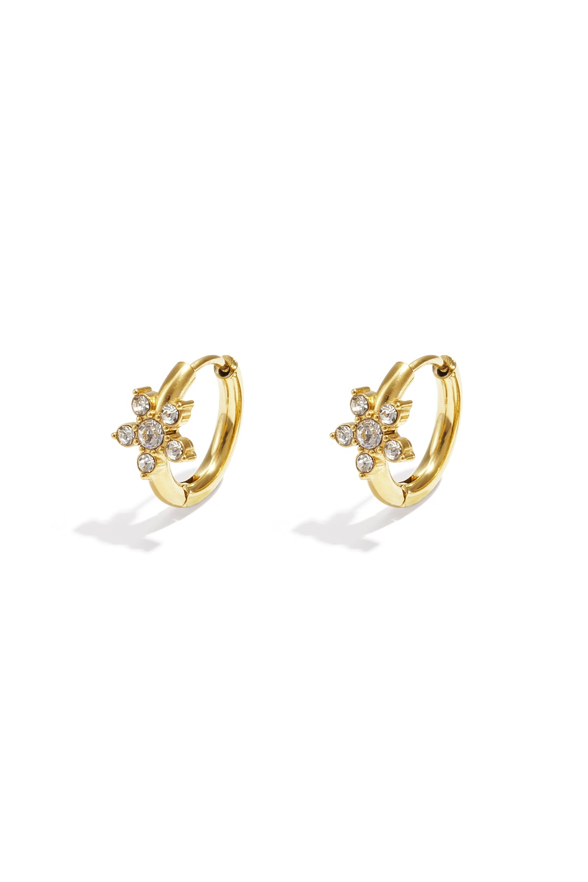 Bloom Hoops creolen met bloem motief goud – NOLAH