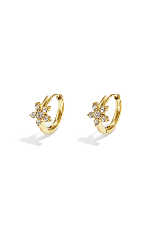 Bloom Hoops creolen met bloem motief goud – NOLAH