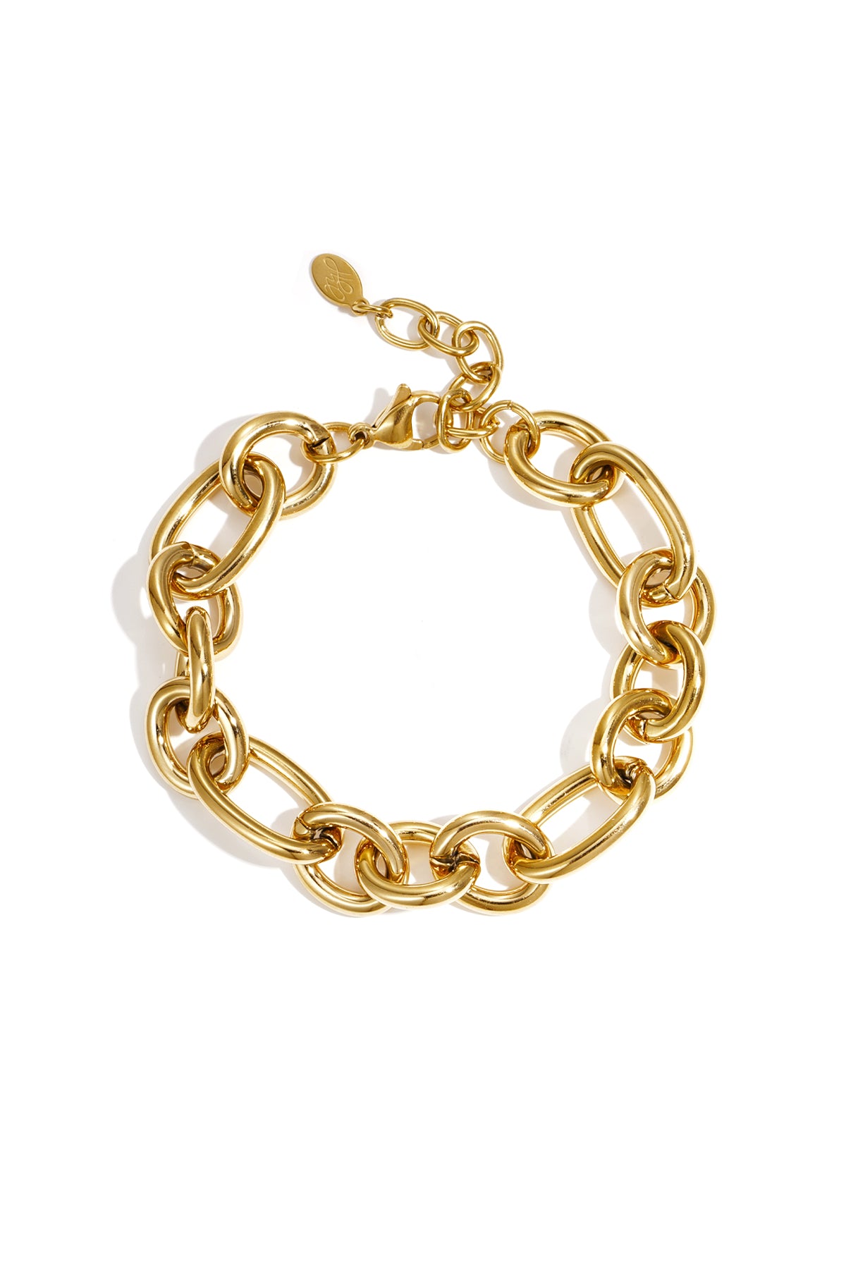 Round Link armband met ronde schakels Goudkleur – NOLAH