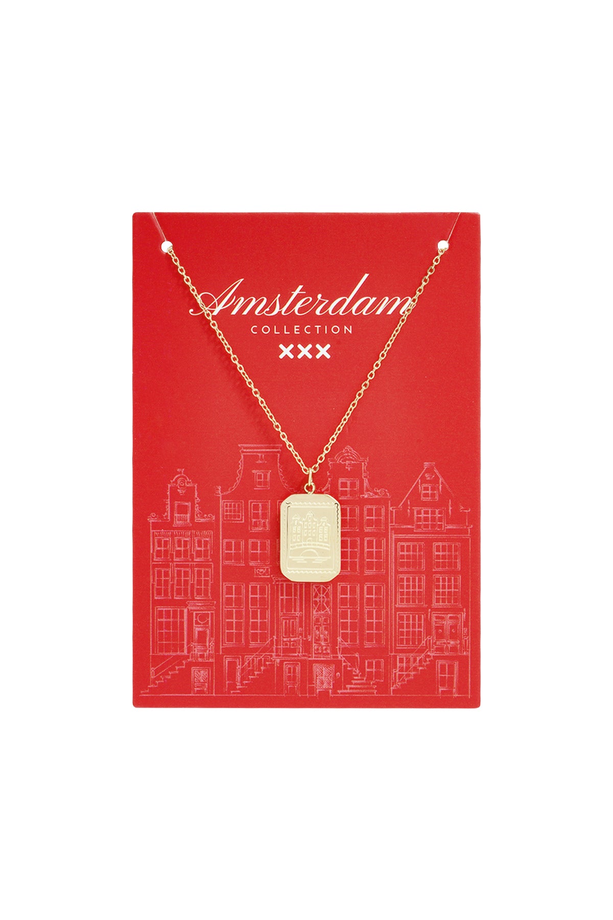 Canal House ketting Amsterdams grachtenpand goud – NOLAH