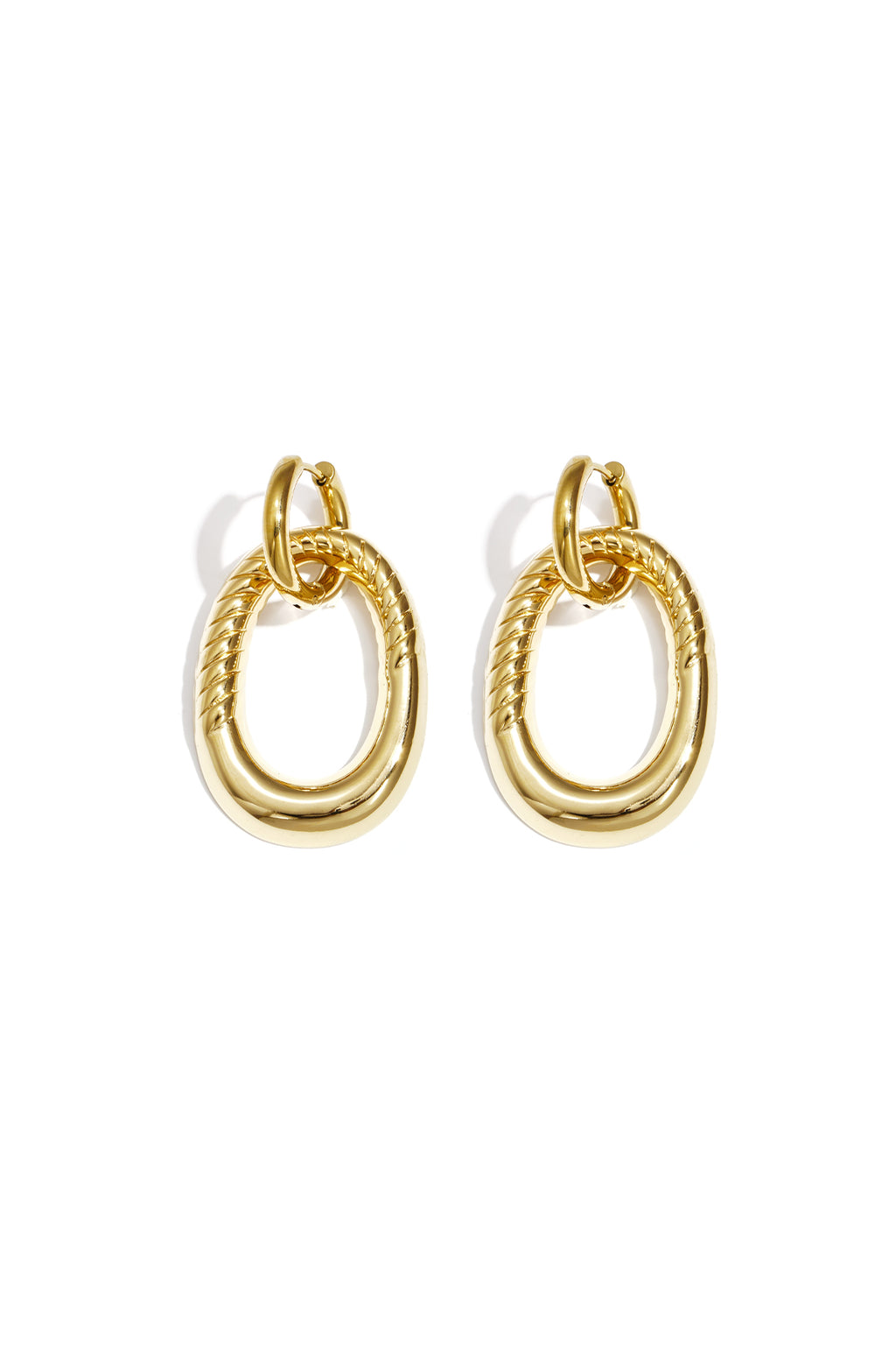 Oval Statement oorbellen met ovale hanger goud – NOLAH