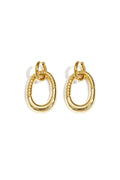 Oval Statement oorbellen met ovale hanger goud – NOLAH