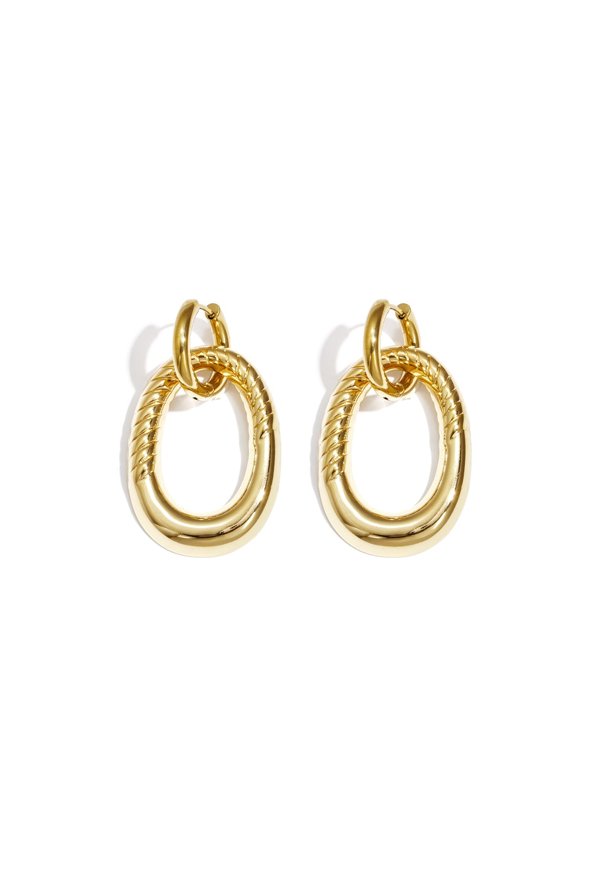 Oval Statement oorbellen met ovale hanger goud – NOLAH