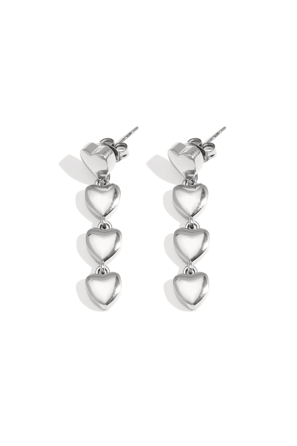 Heart Row oorbellen rij hartjes kleur – NOLAH