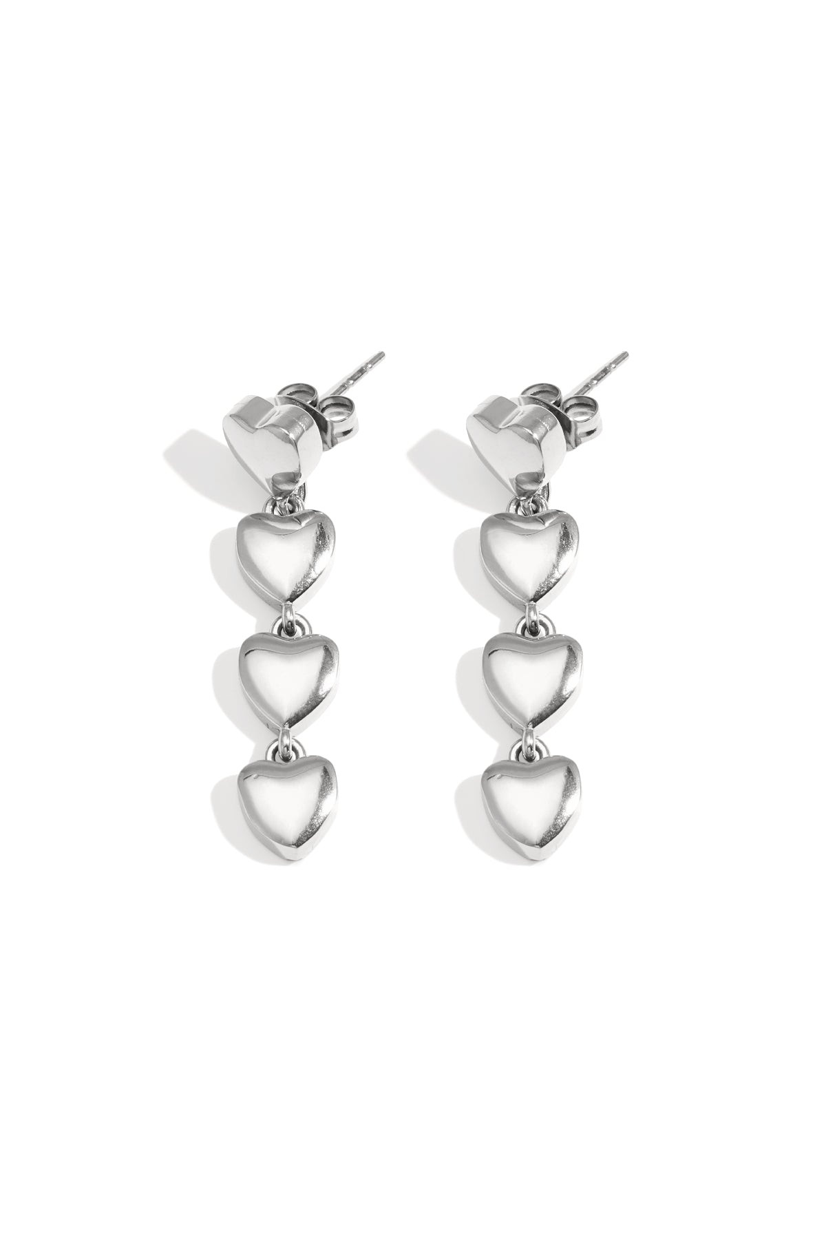 Heart Row oorbellen rij hartjes kleur – NOLAH