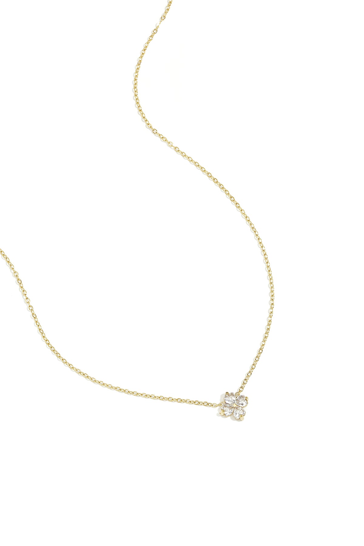 Lucky Charm ketting klaver zirconia goud – NOLAH