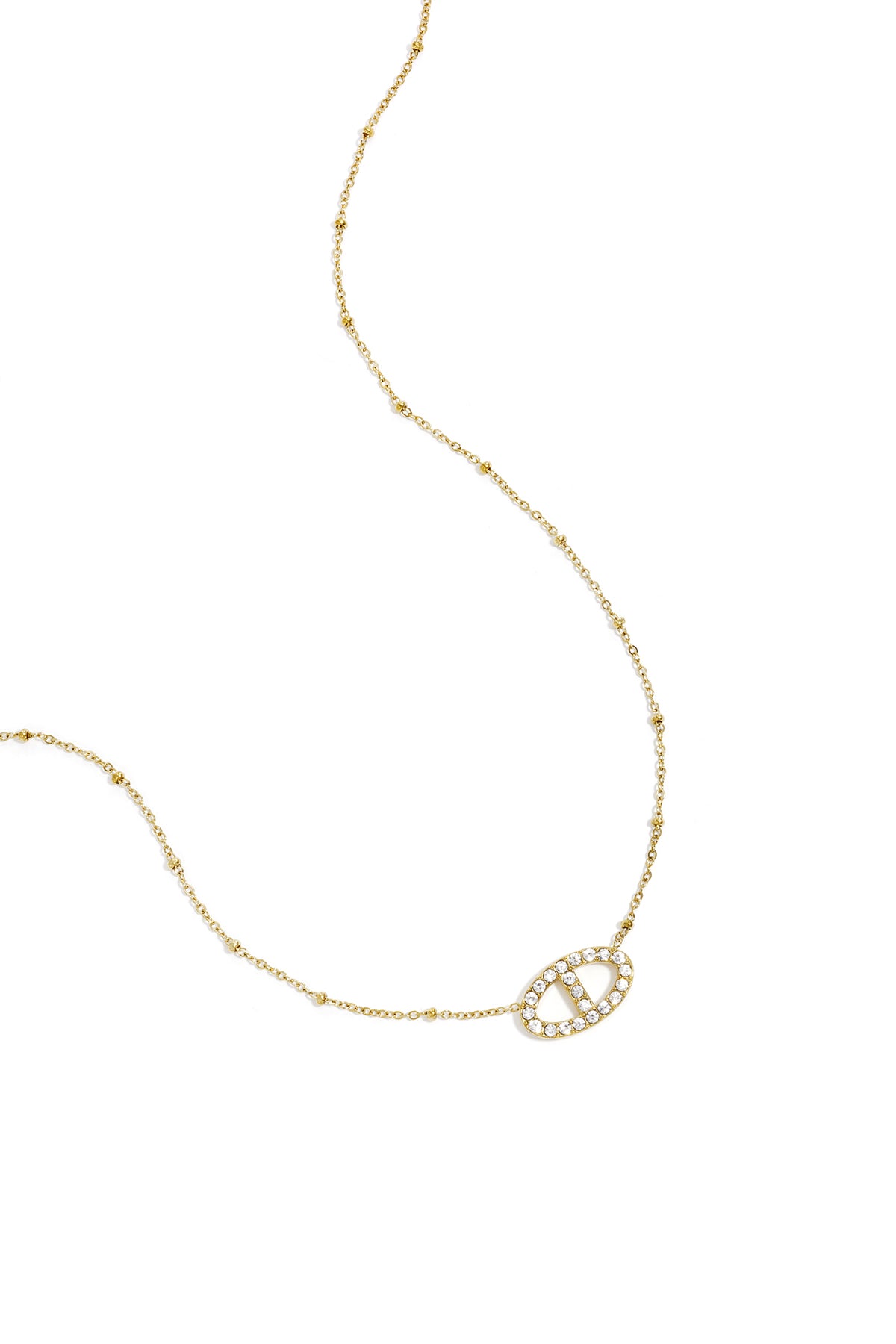 Glow Oval ketting met ovale zirconia hanger Goudkleur – NOLAH