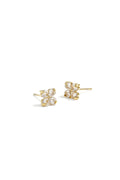 Lucky Studs oorknopjes klaver zirconia goud – NOLAH