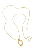 Stripe Drop lange ketting ovale gestreepte hanger – NOLAH