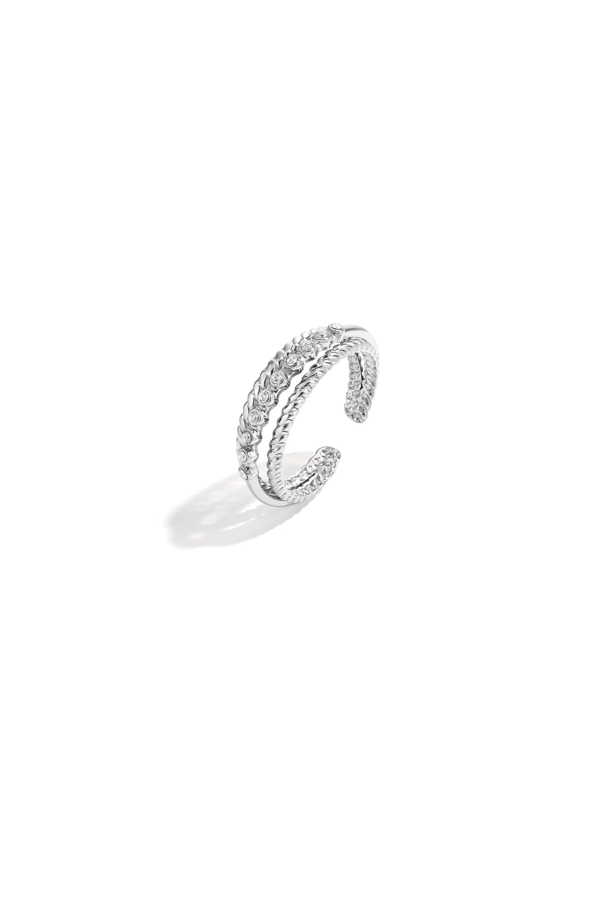 Twin Sparkle dubbele ring met steentjes kleur – NOLAH
