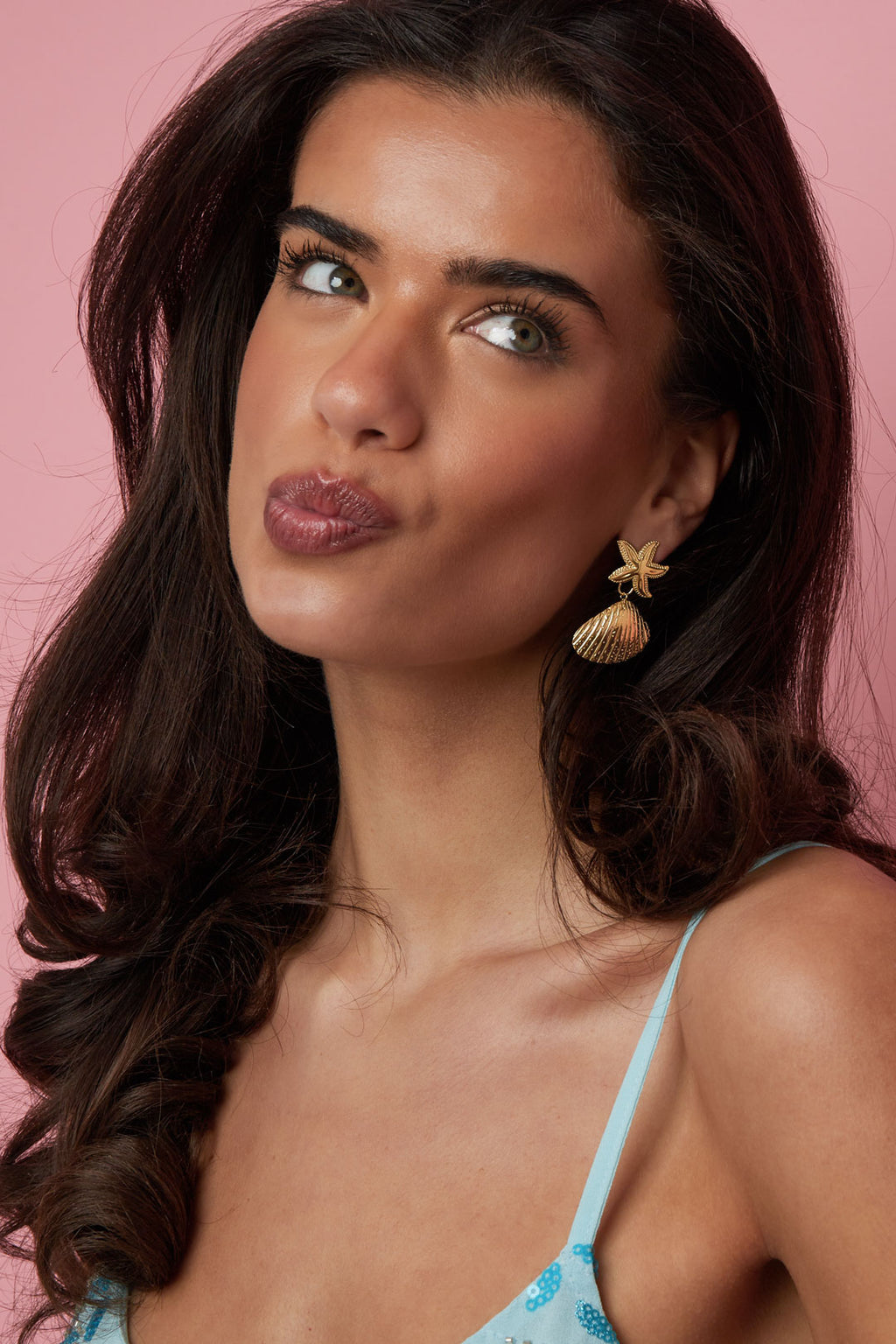 Beach Drops oorbellen zeester en schelp goud – NOLAH