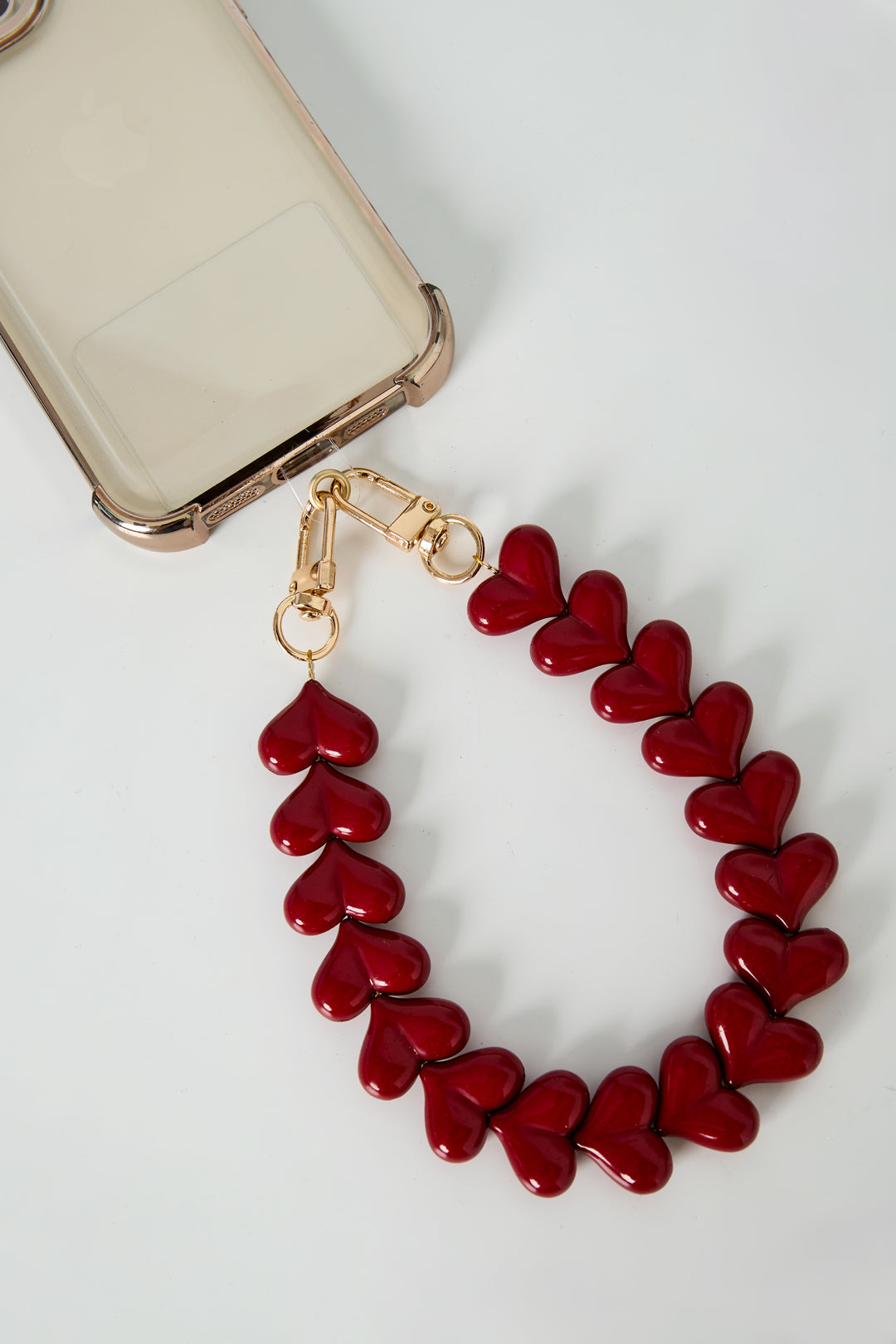 Heartbeat Cord telefoonkoord met hartjes Roze – NOLAH