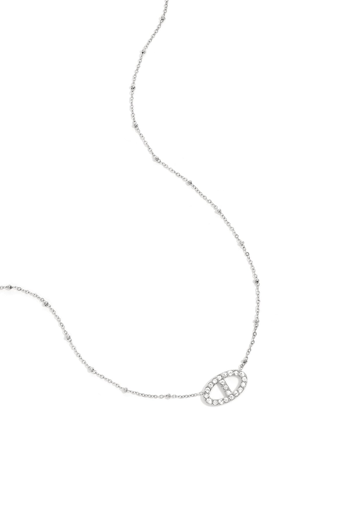 Glow Oval ketting met ovale zirconia hanger kleur – NOLAH