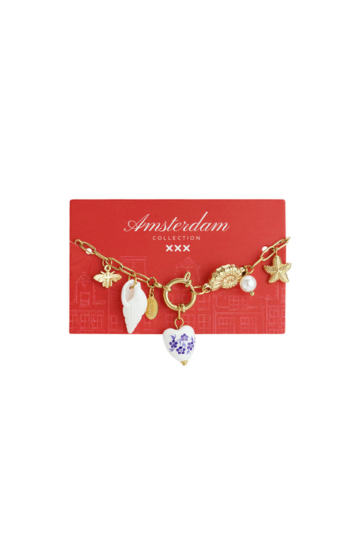 Charm Bangle armband zeester schelp goud – NOLAH