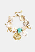 Ocean Bracelet armband schelpen zee charms goud blauw – NOLAH