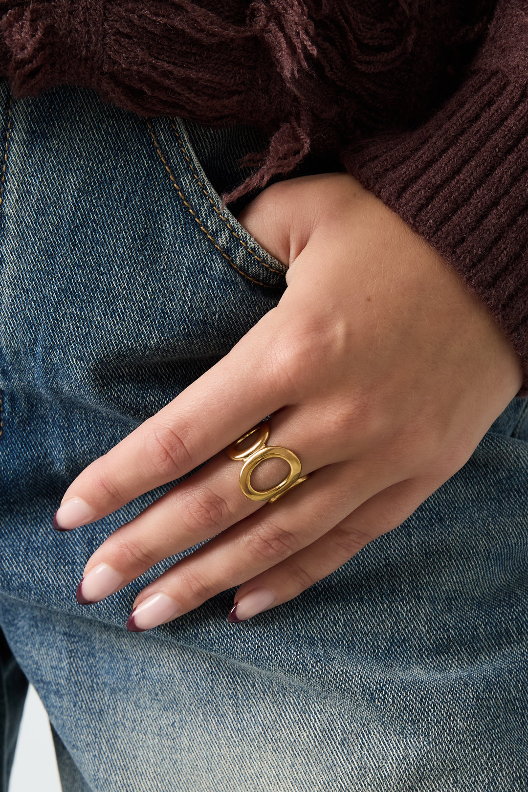 Loop Ring open cirkel ring zilveren kleur – NOLAH