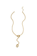 Y-Charm Y-vormige ketting met ovale hangers goud – NOLAH