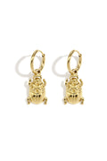 Wild Drops oorbellen druppelvorm dieren-print Goudkleur – NOLAH