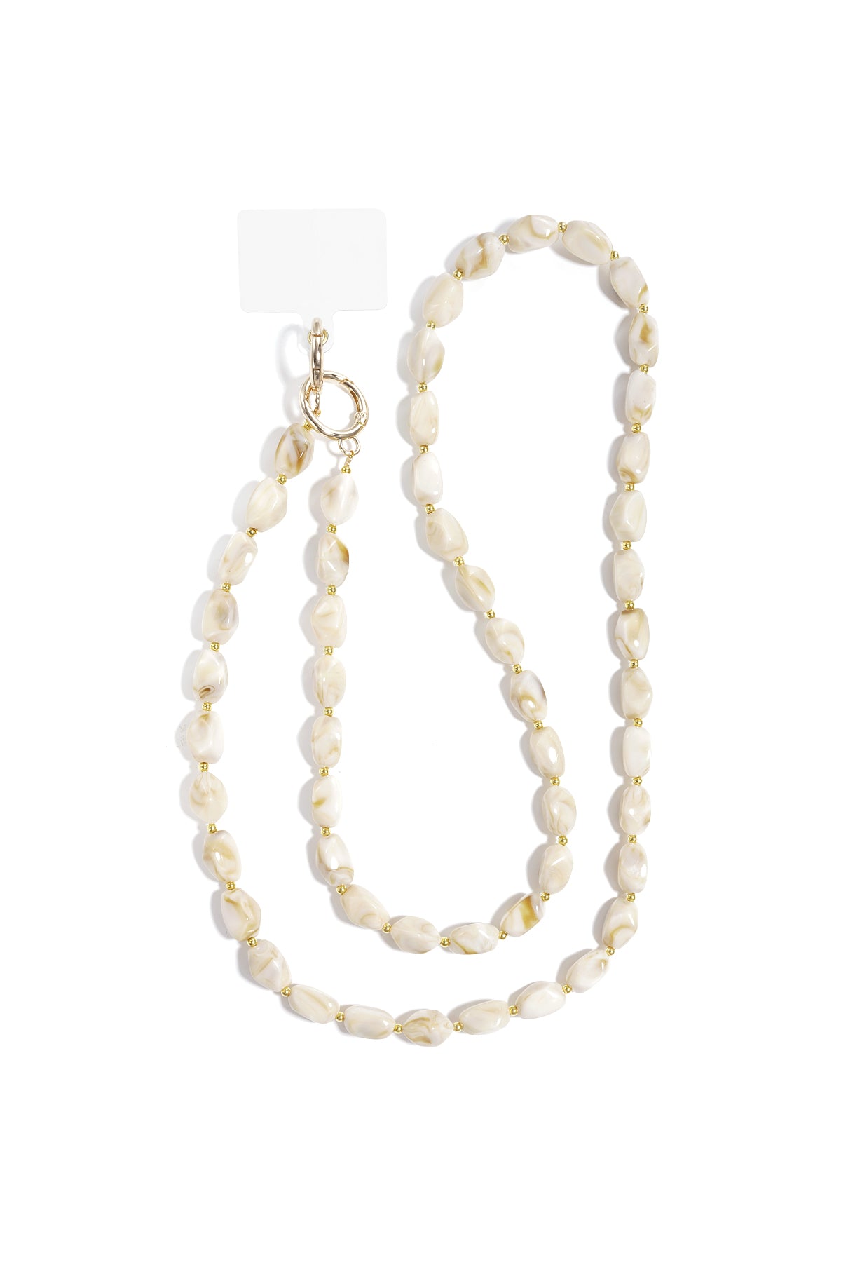 Beadie Vibes telefoonketting met kralen in Beige – NOLAH