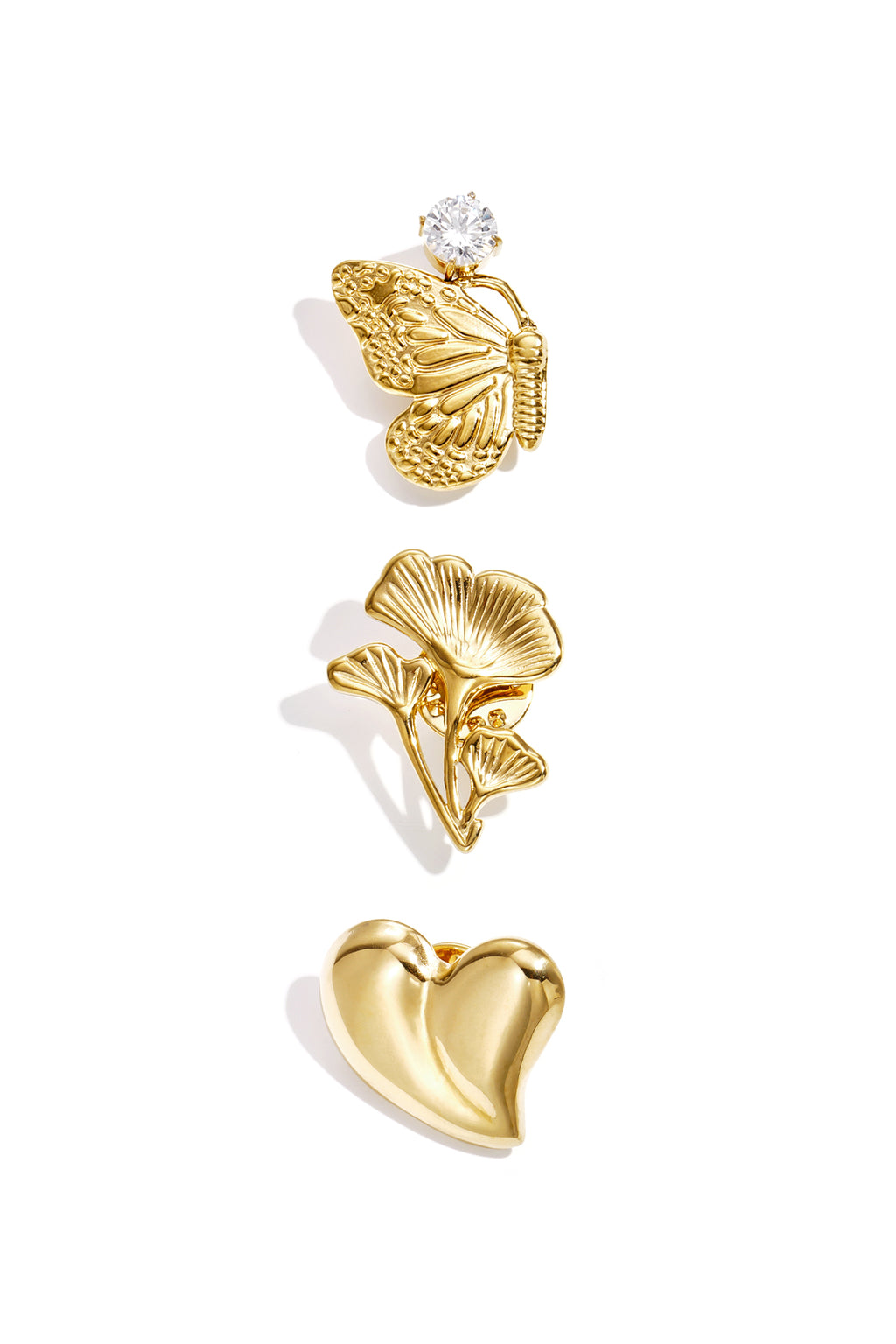 Butterfly Pin vlinder broche met strass goud – NOLAH