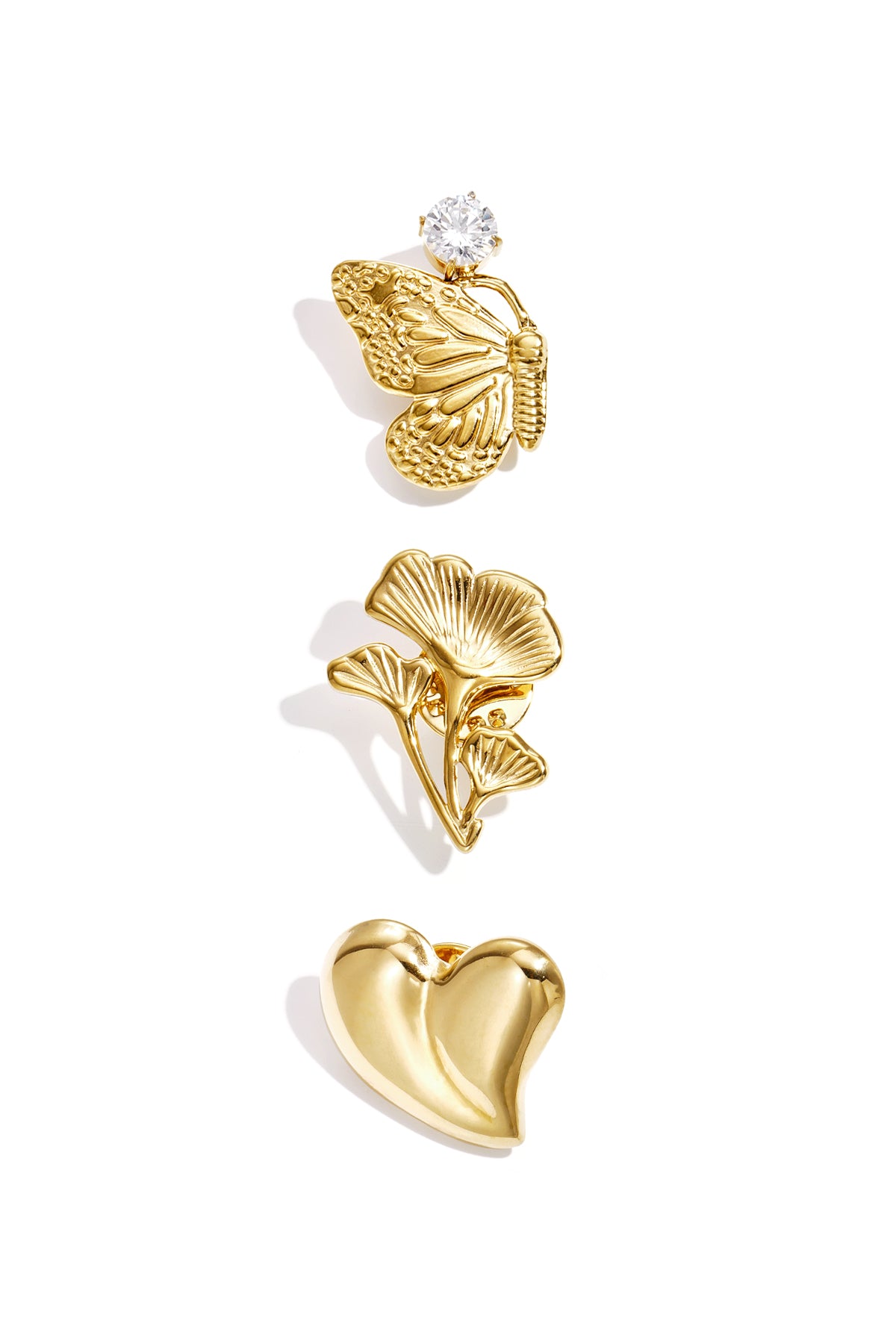 Butterfly Pin vlinder broche met strass goud – NOLAH