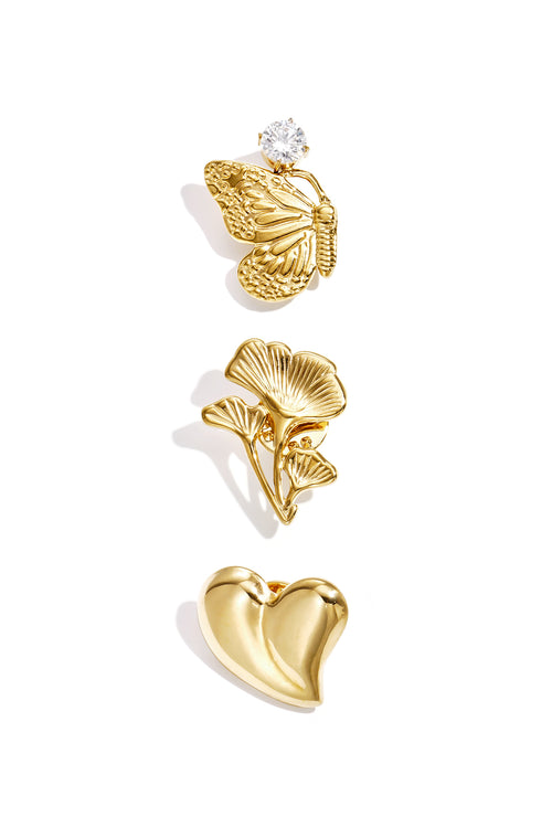 Butterfly Pin vlinder broche met strass goud – NOLAH