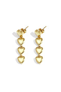Heart Row oorbellen rij hartjes Goudkleur – NOLAH