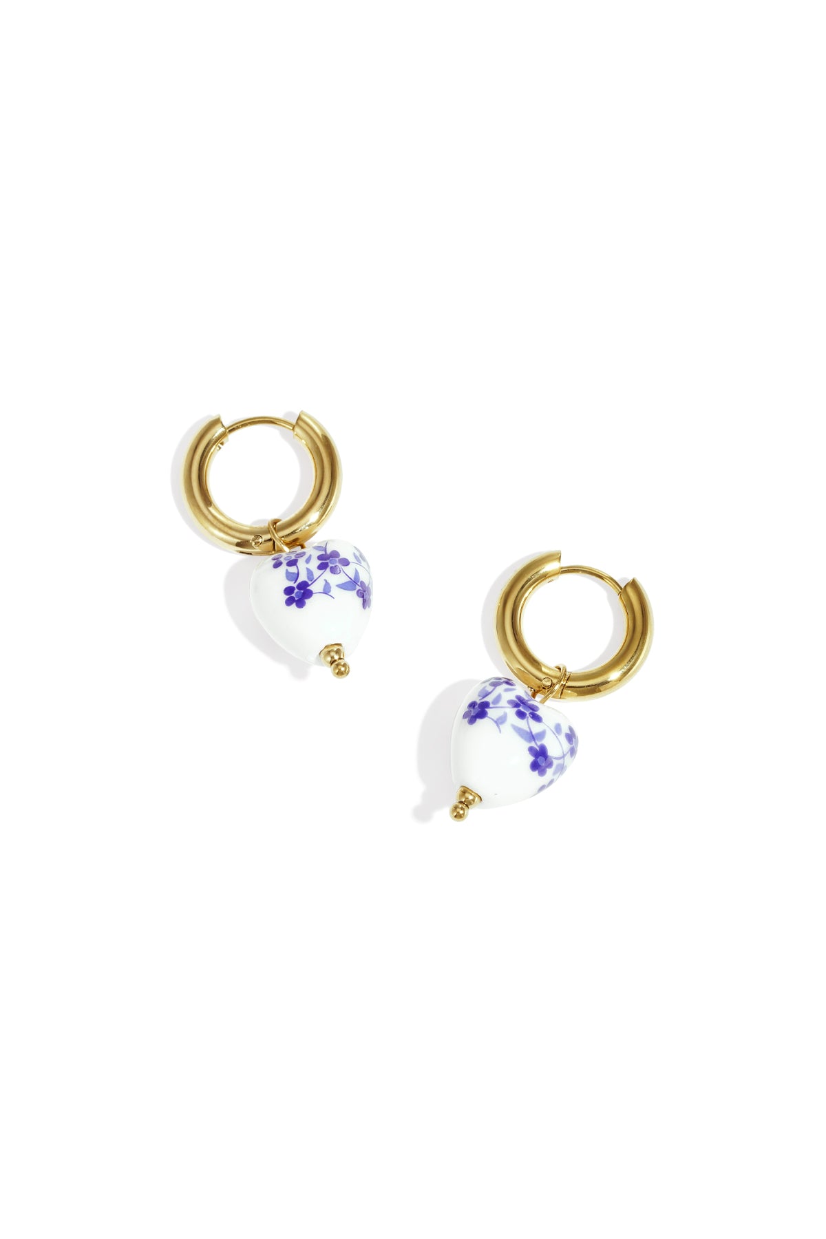 Petal Pop oorbellen met keramiek bloem goud – NOLAH