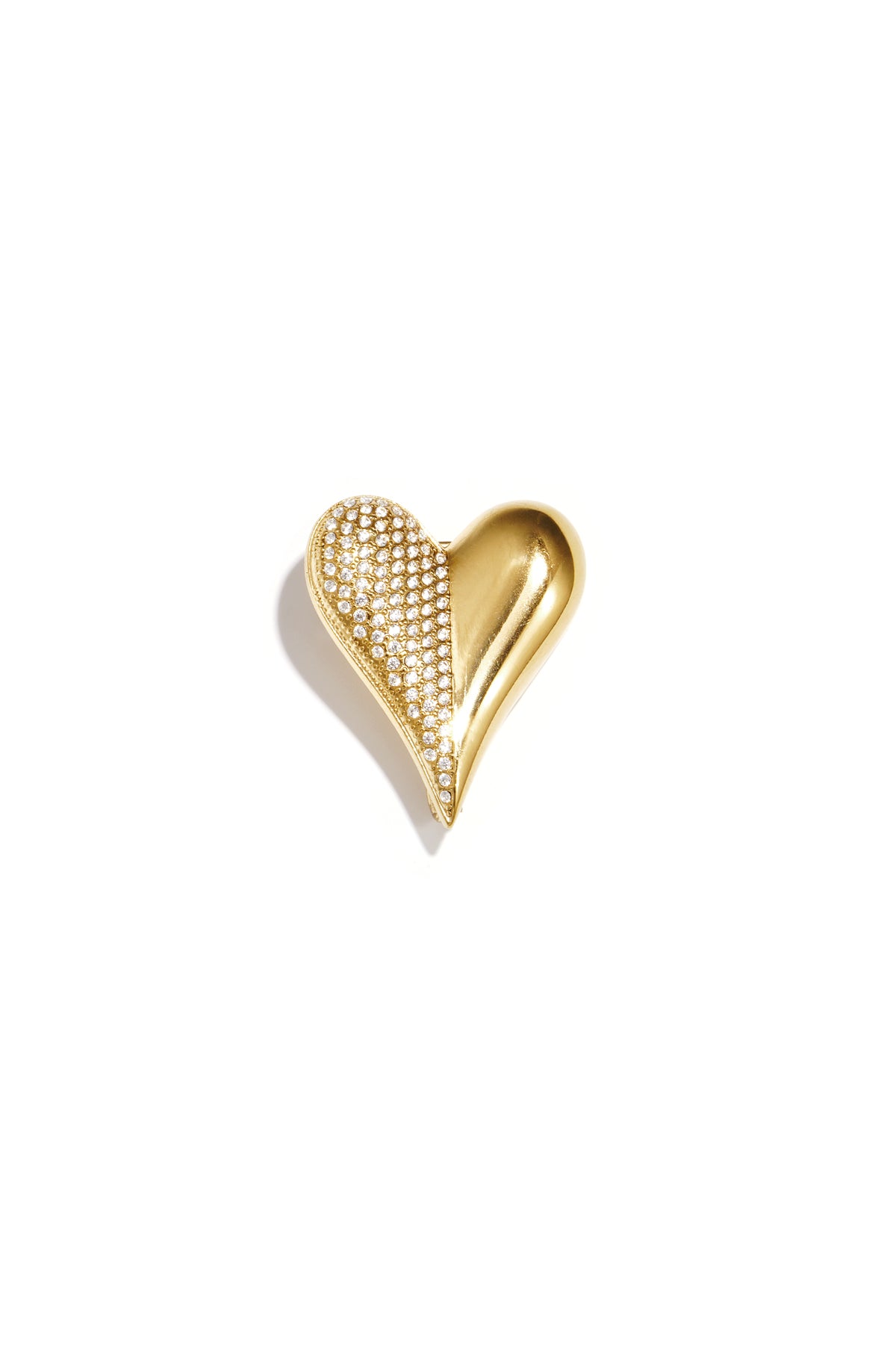 Sparkle Heart hart broche met steentjes goud – NOLAH