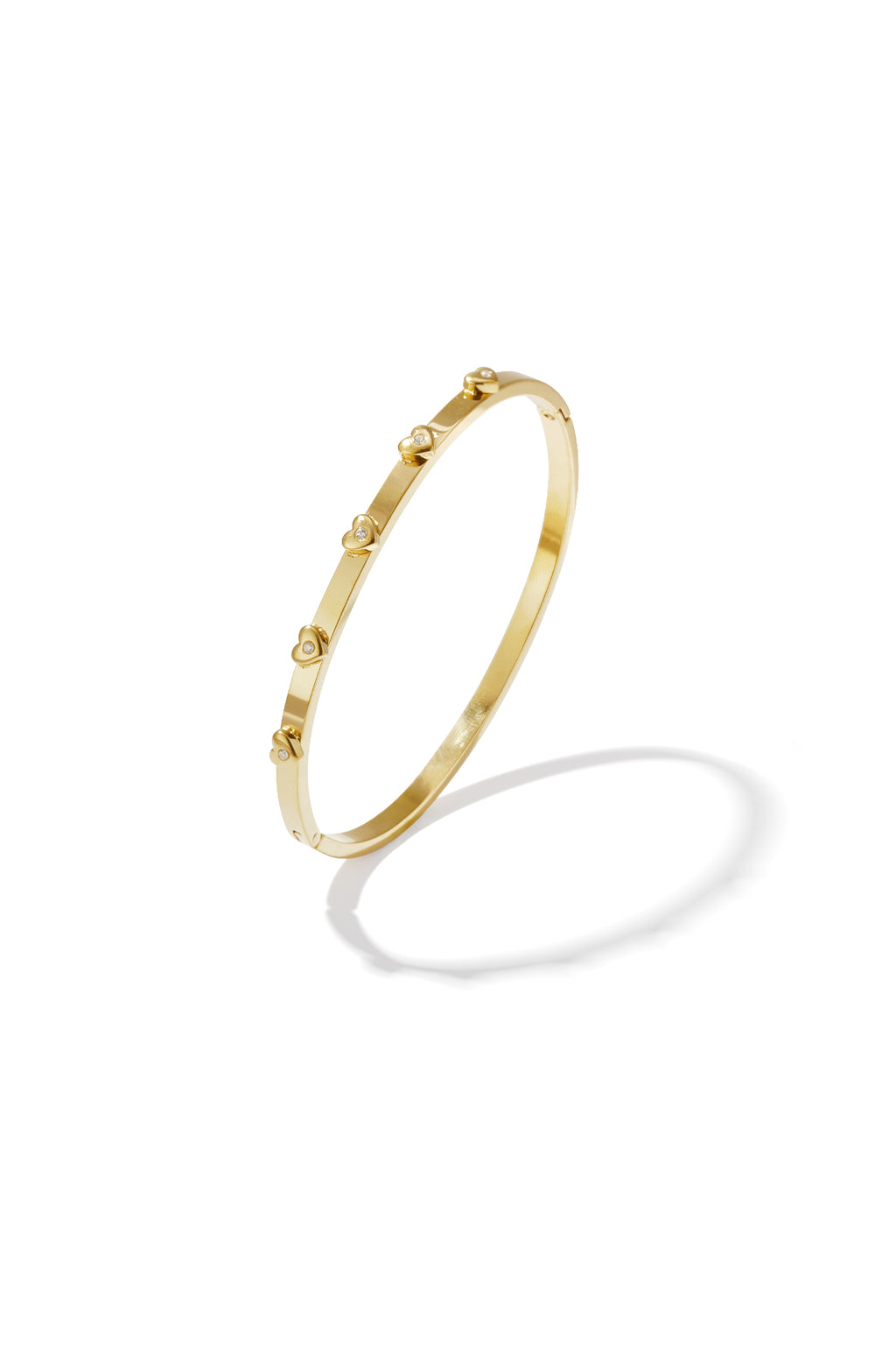 Heart Bangle armband met hart en strass Goudkleur – NOLAH
