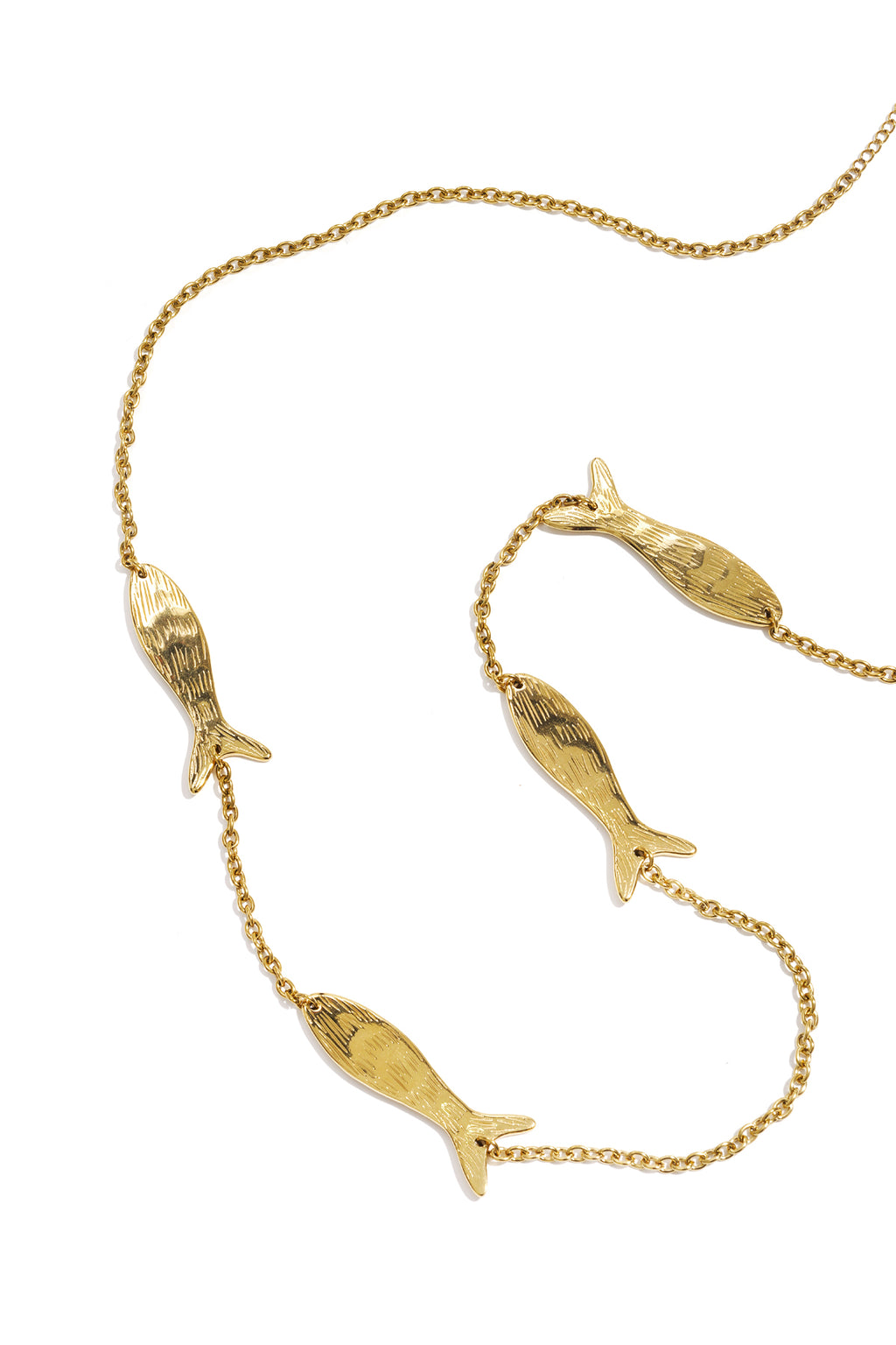 School of Fish lange ketting met vissen goud – NOLAH