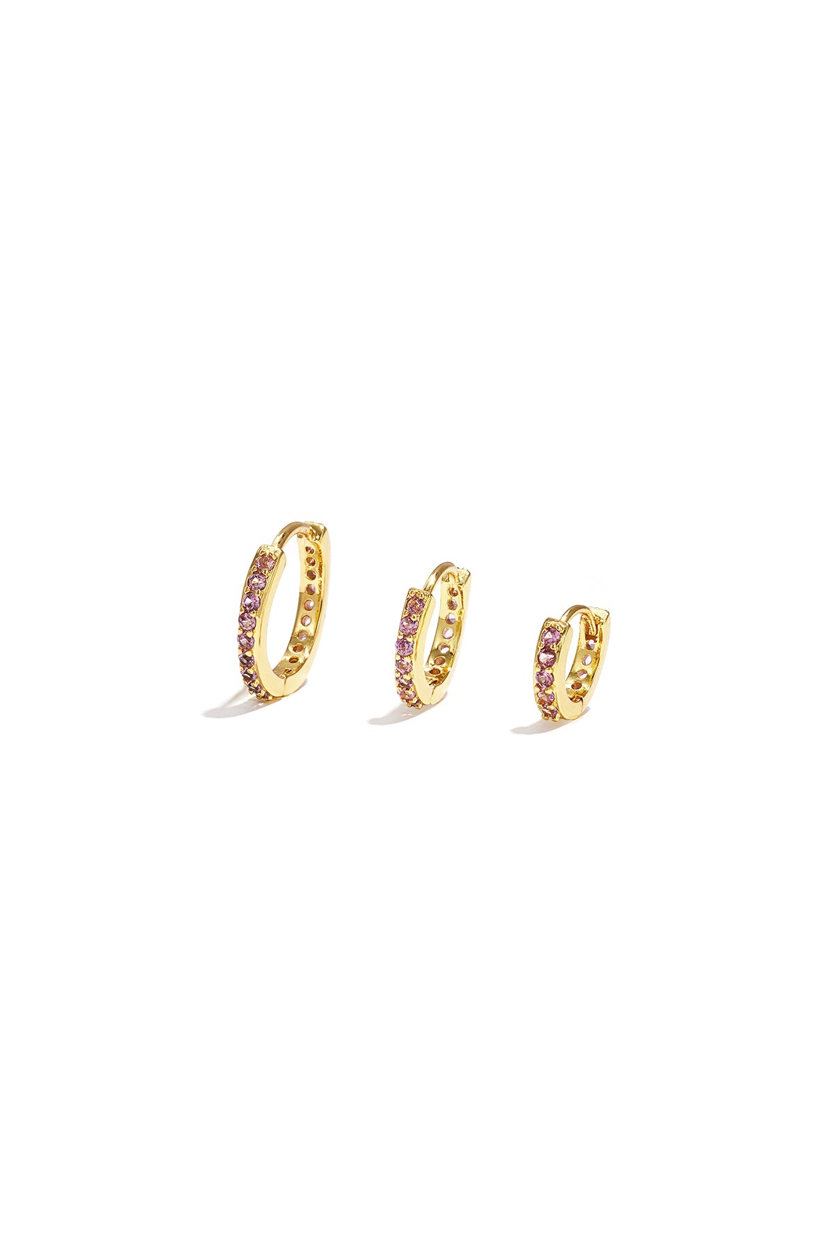 Copper Circles creolen set koper zirkonia zilveren kleur – NOLAH